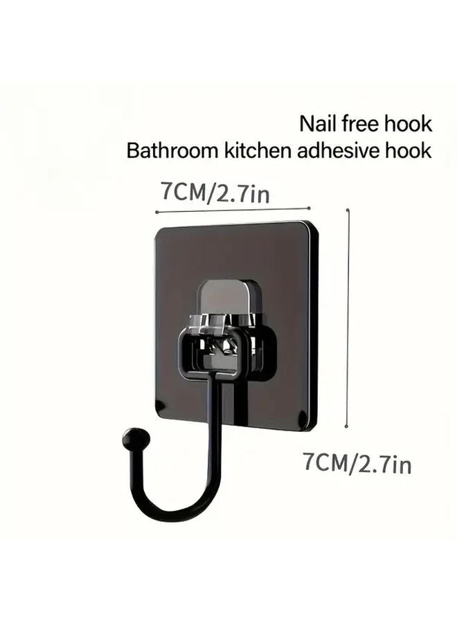 أدوات تعليق سوداء للجدار طقم من قطعتين متين ذاتي اللصق مقاوم للماء ومقاوم للصدأ - Image 3