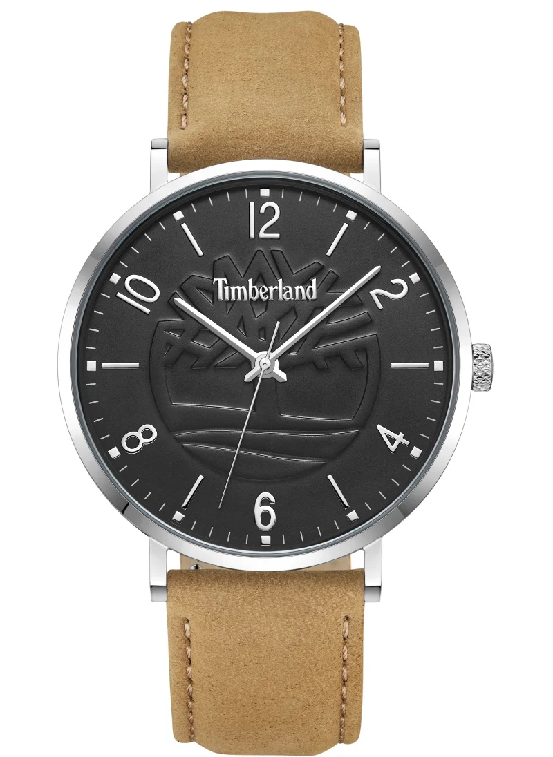 Timberland Rangeley Men's Watch 42mm Analog Black Dial Wheat Leather Strap