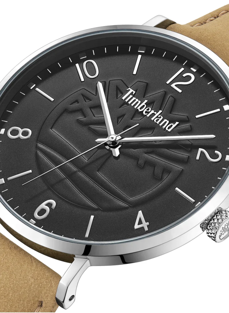 Timberland Rangeley Men's Watch 42mm Analog Black Dial Wheat Leather Strap