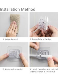 Happy Home 2pcs Self Adhesive Adjustable Screwless Bathroom Kitchen Curtain Hooks, Easy Stick Plastic Curtain Hooks for Kitchen, Bathroom, Hotel  - Image 3