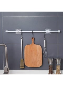 Happy Home 2pcs Self Adhesive Adjustable Screwless Bathroom Kitchen Curtain Hooks, Easy Stick Plastic Curtain Hooks for Kitchen, Bathroom, Hotel  - Image 5