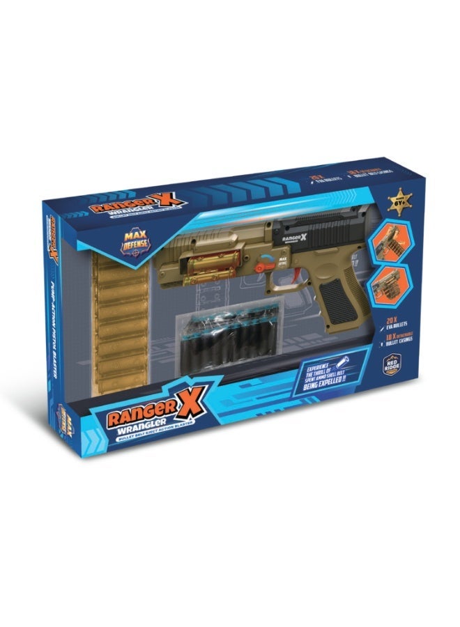 Max Defense Wrangler Bullet Belt & Shell Eject Action Blaster | 20X Eva Bullets | 18X Detachable Bullet Belt Castings | Age 6+ Max Defense Ranger X - Image 2