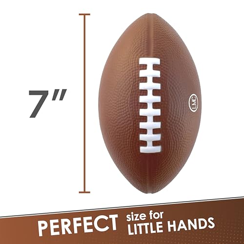 LMC Products Foam Football - 7" Easy Grip Small Footballs for Kids - Youth Size Quality Soft Foam Toddler Ball (Brown) - Image 3