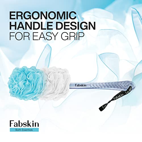 Fabskin Bath Body Brush Loofah For Men & Women With Long Handle | Body Bath Brush | Back Scrubber For Bathing | Made In India (Blue) - Image 3