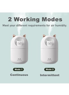 Generic Cat Small Humidifier for Bedroom - 300ml Mini Cool Mist Humidifiers with Night Light, 2 Spray Modes, Ultra-Quiet, Portable Personal Air Humidifier for Women Kids Room Office Desk Car (Green)  - Image 4