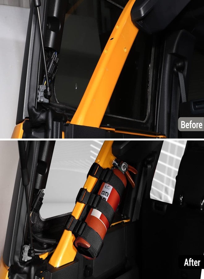 حامل طفاية حريق Hoolcar Roll Bar، حزام تثبيت قابل للتعديل لوزن 2.5-3 رطل، مناسب لسيارة فورد برونكو 2021-2022، أسود، قطعة واحدة - Image 2