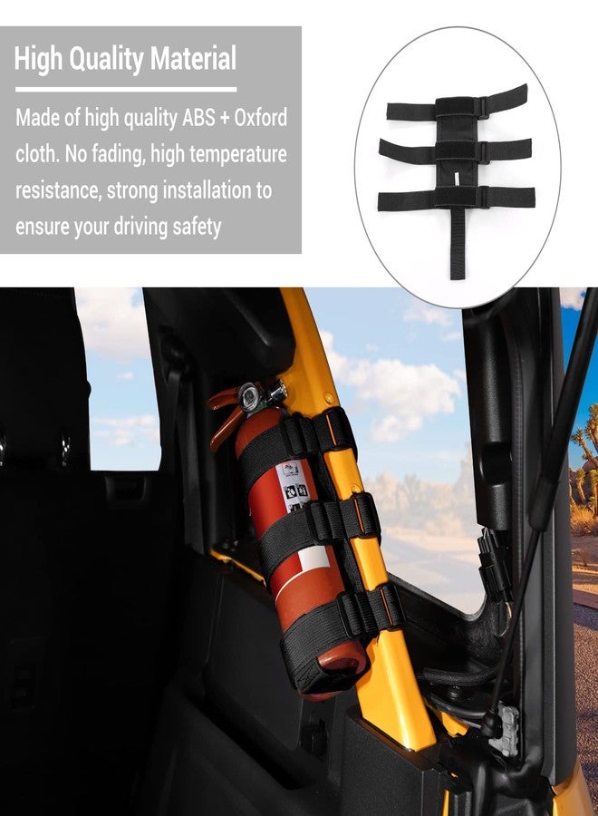حامل طفاية حريق Hoolcar Roll Bar، حزام تثبيت قابل للتعديل لوزن 2.5-3 رطل، مناسب لسيارة فورد برونكو 2021-2022، أسود، قطعة واحدة - Image 4