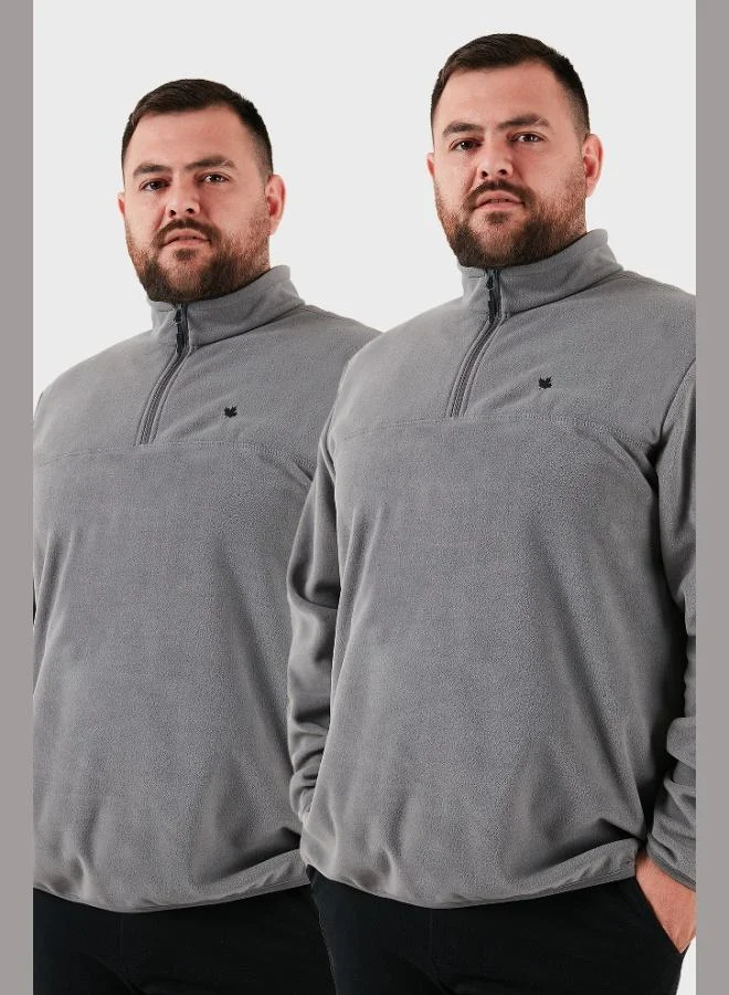 Buratti  Buratti Regular Fit Anti-Pilling Plus Size Brushed Cold-Resistant 2-Pack Men's Fleece POLAR 5906001BS2 for Men | Best Price UAE