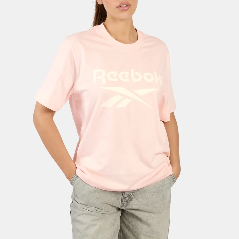 Reebok Nova Big Logo Oversized Crewneck Short Sleeve Women's Tee - Playful Pink