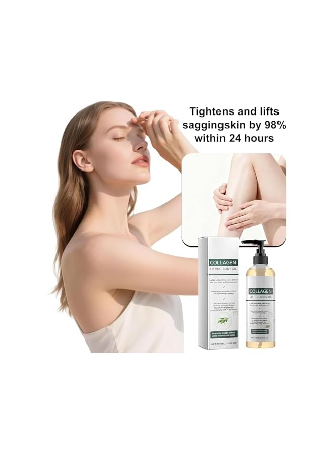 FLEXQW Collagen Lifting Body Oil After Shower, Hydrating Collagen Oil For Body, Moisturizing Anti Aging for Women & Men, Helps Soften Appearance of Crepey Skin for All Skin Types, 3.8 Fl Oz - Image 2