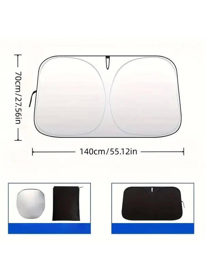 Foldable Windshield Sun Shade 140cm x 70cm Lightweight Keeps Car Interior Cool - Image 2