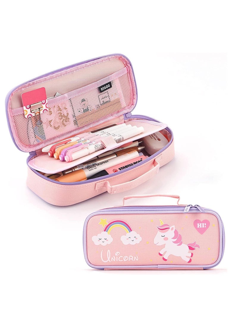 FengSVMA Cute Pencil Case Unicorn Pencil Pouch Medium Capacity Portable Multifunction Pen Bag with Compartments for Girls Kids Teen - Image 1
