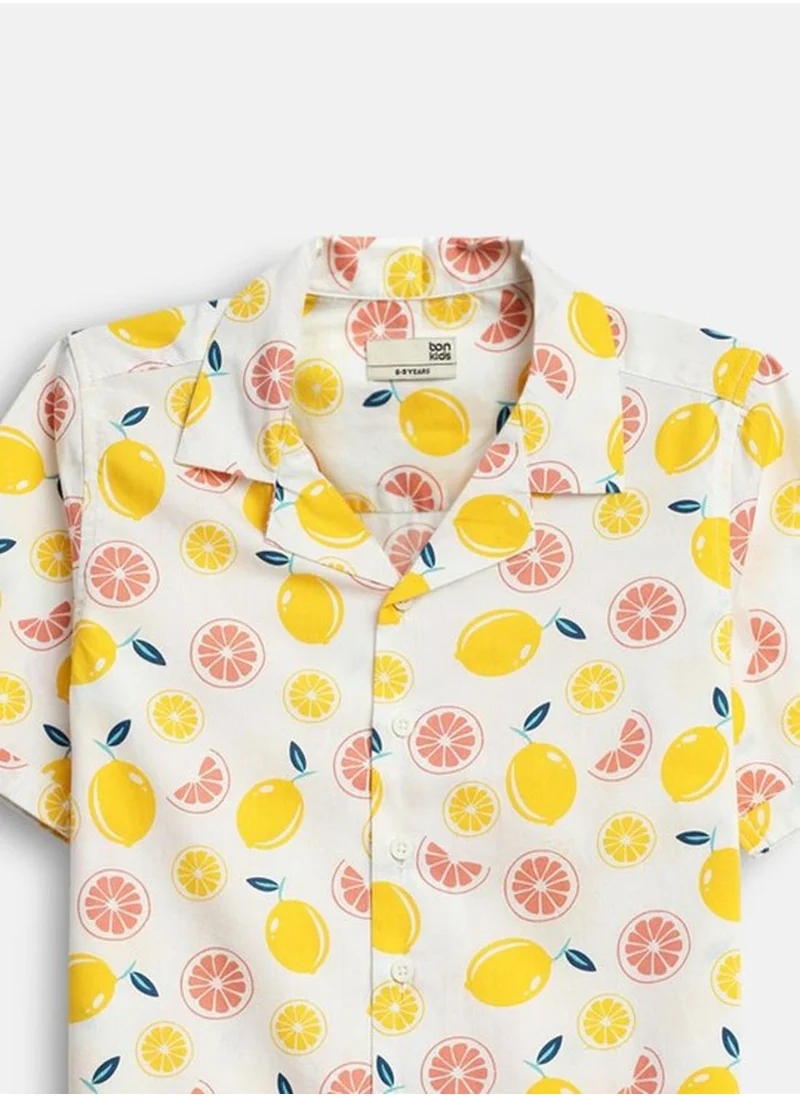 Bonkids Regular Long Sleeve Printed Cotton Shirt For Boys 100 % Cotton
