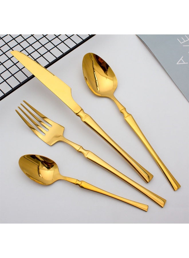 NKX Slim Handle Hourglass Design 24 Piece Cutlery Set - Image 2