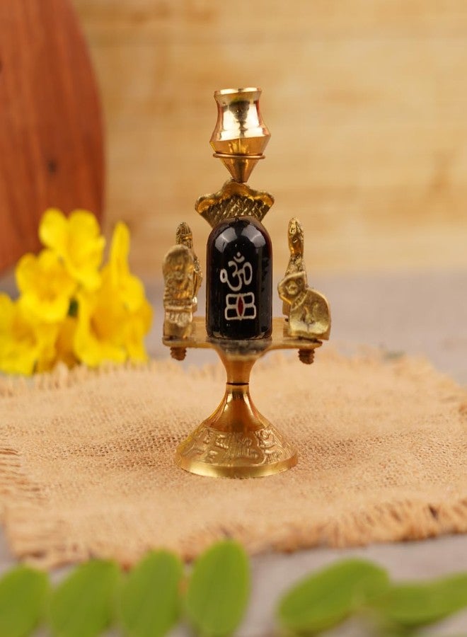 Servdharm Brass Shivling with Lota, Trishul & Naag for Home Puja (Size: 10 cm) | Shiva Linga for Pooja Office Gift | Shiva Idol | Ideal Gift Pooja Item for All Occasions - Image 1