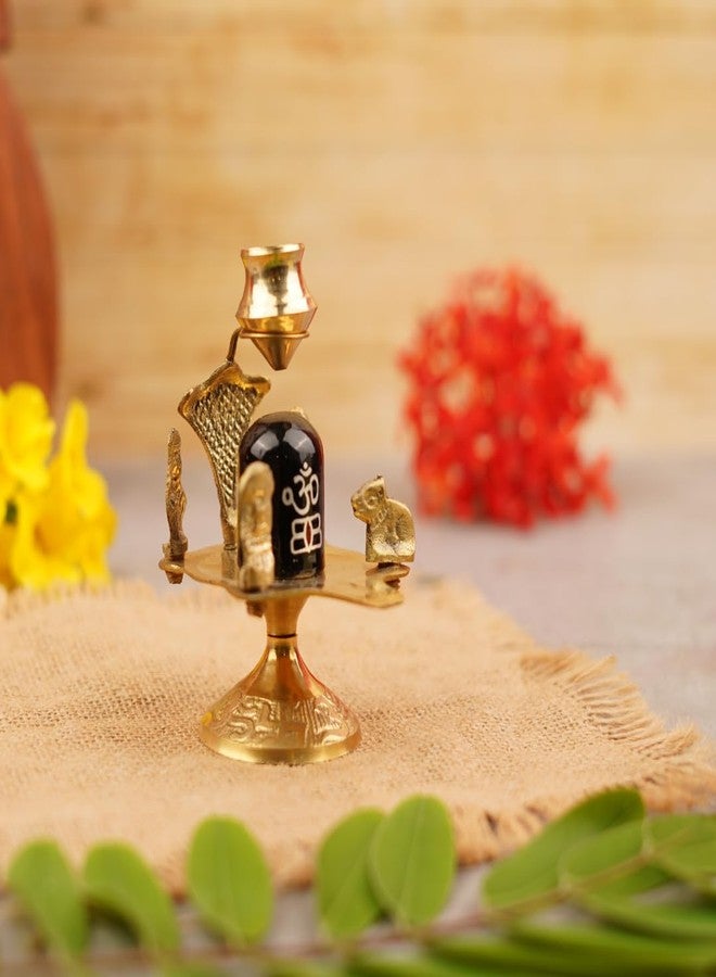 Servdharm Brass Shivling with Lota, Trishul & Naag for Home Puja (Size: 10 cm) | Shiva Linga for Pooja Office Gift | Shiva Idol | Ideal Gift Pooja Item for All Occasions - Image 2