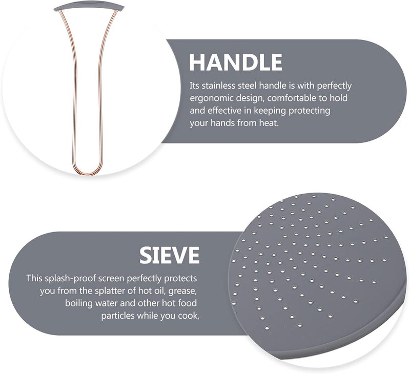Anti- Splashing Oil Baffle Silicone Splatter Screen Pan Cover Cooling Mat Placemat Splatter Shield Drain Board Guards Oil Guard for Frying Pan Frying Pan Oil Guard - Image 5