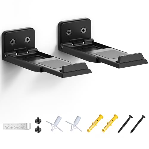 ELETIUO Soundbar Wall Mount Bracket for Samsung, LG, Sony, JBL, Vizio, Sonos and More, Depth Adjustable 3.5”-6.1”, Soundbar Shelf Under TV, Black - Image 1