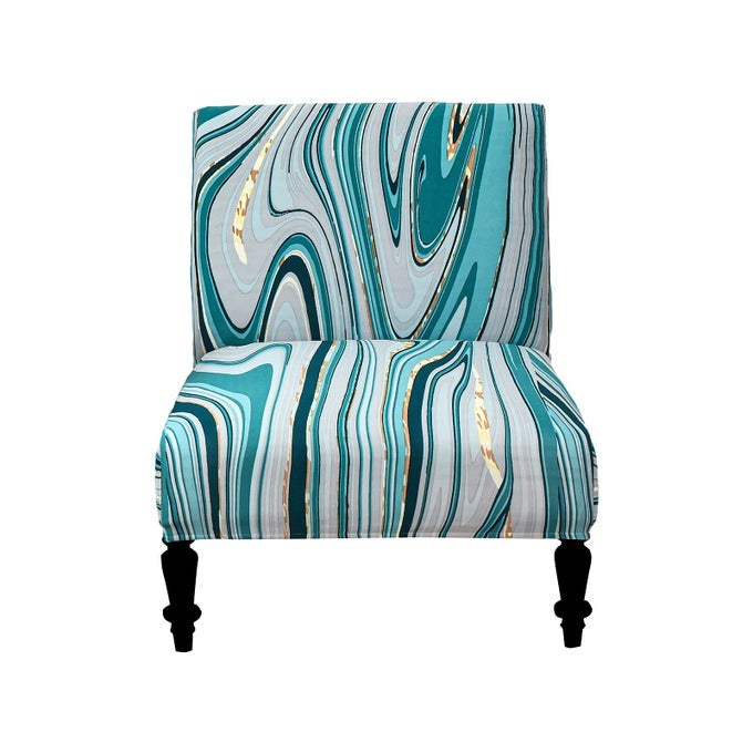 ECOANCHENG ARMLESS CHAIR SLIPCOVER REMOVABLE WASHABLE PRINTED ACCENT CHAIR COVERS FOR LIVING DINING ROOM