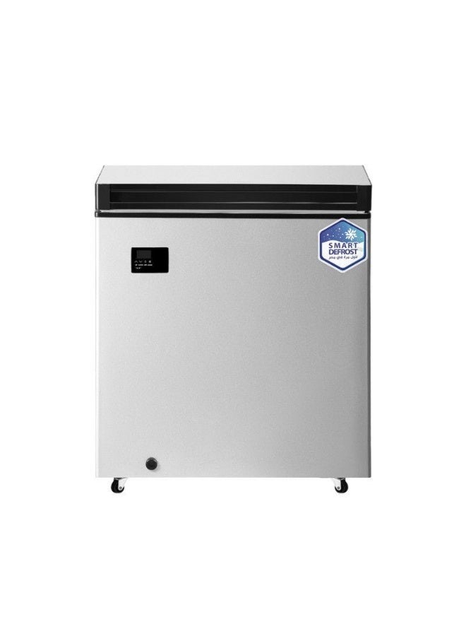 يونيون إير فريزر أفقي يونيون اير ديجيتال، ديفروست، بدون درج، 185 لتر، فضي - Image 1