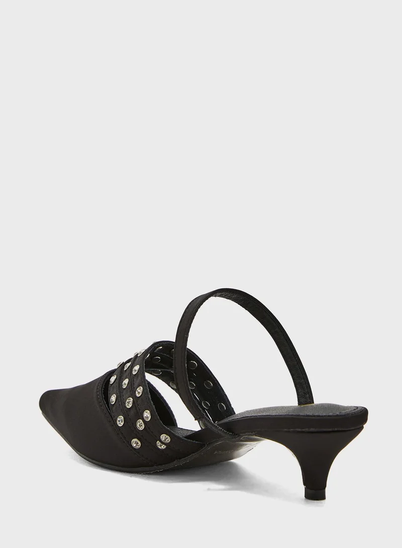 Ginger Strapped Heeled Mules