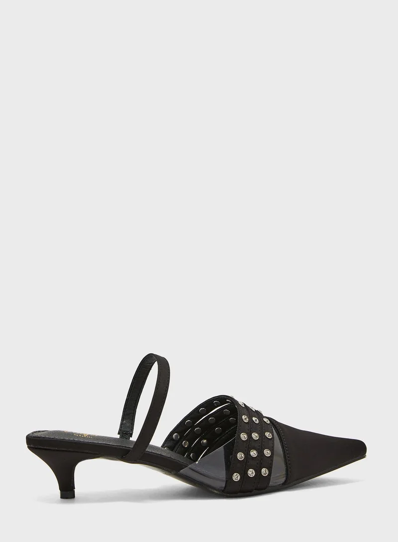 Ginger Strapped Heeled Mules