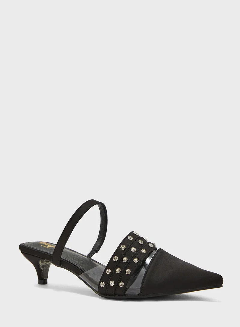 Ginger Strapped Heeled Mules