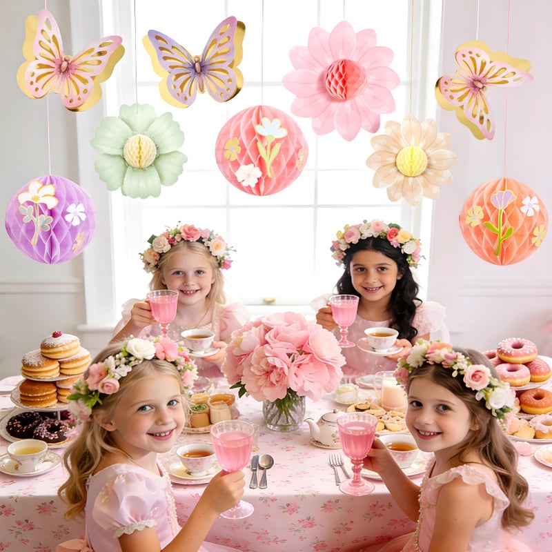 Paper Jazz Pastel Butterfly Decorations Hanging Paper Flowers Honeycomb Birthday for Fairy Party,Spring Theme Decor for Wildflower First Birthday,Tea,Garden Party,Classroom,Bulletin Board - Image 3