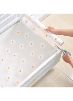 Generic Flower Non-Slip Kitchen Drawer Shelf Mat (45cm x 5m, Pack of 1, EVA, Clear, White Chrysanthemum) for Bathroom Fridge Multipurpose Woven Mat  - Image 3