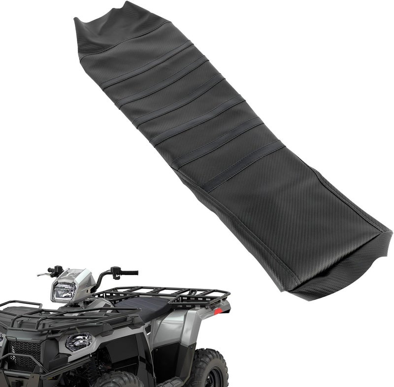 Wacece ATV Seat Cover Non-Slip Soft Waterproof for Sportsman 450 570 2014-2025, High Elastic Leather Black - Image 1