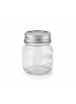 Homemade Embossed Glass Jar 150ml | Silver Screw Lid | Jam, Honey & Preserve Storage