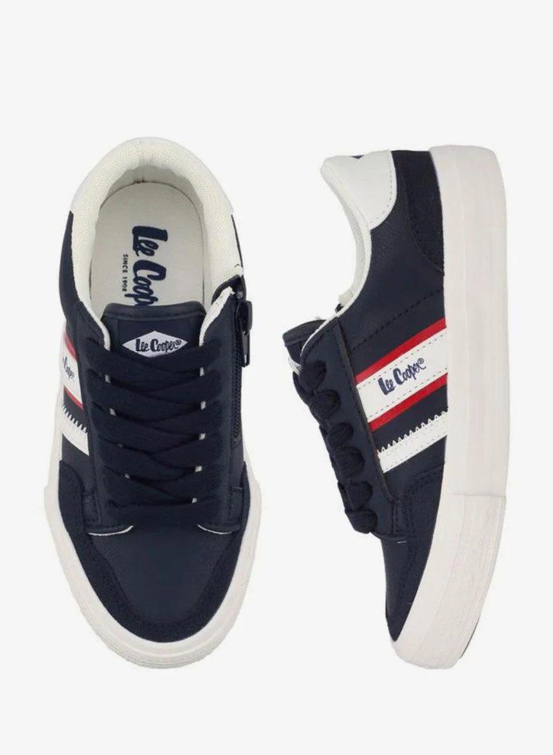 لي كوبر Boys Logo Print Lace-Up Ankle Sneakers