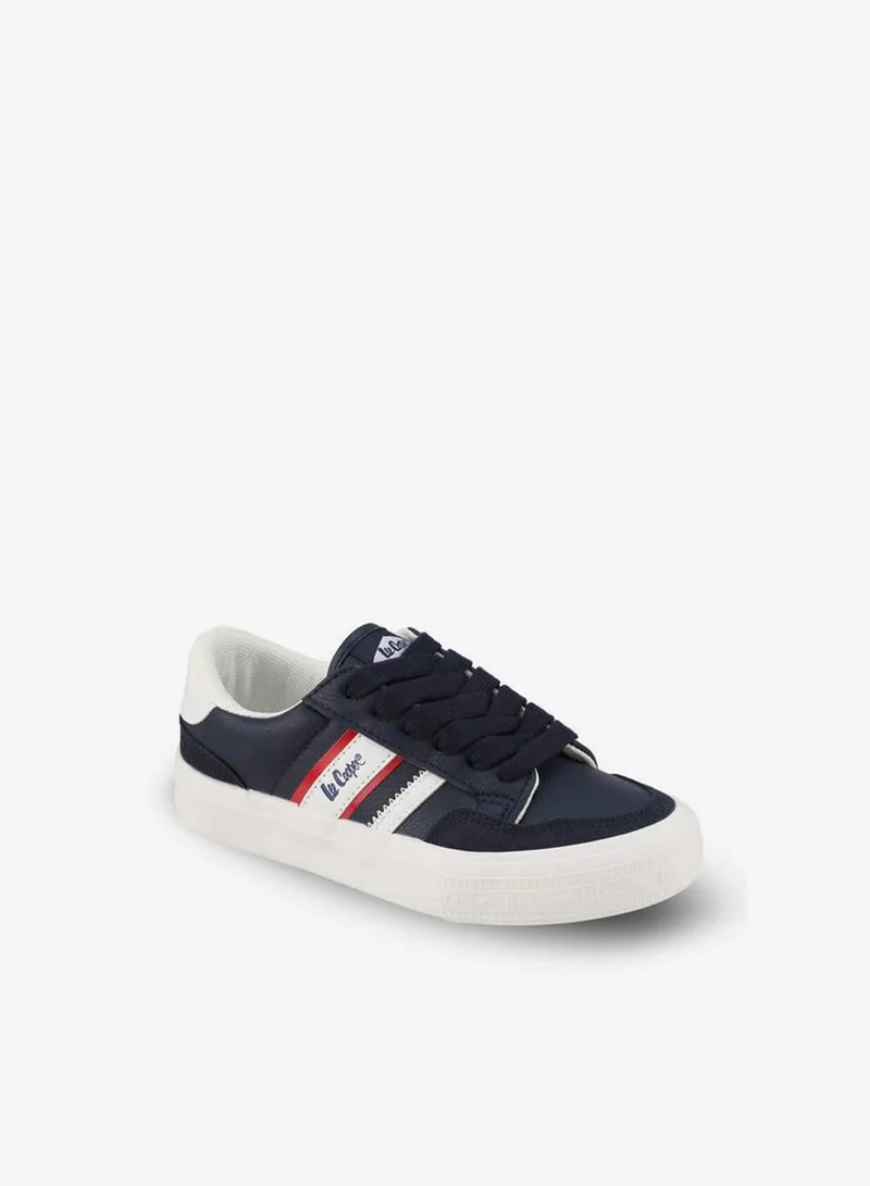 لي كوبر Boys Logo Print Lace-Up Ankle Sneakers