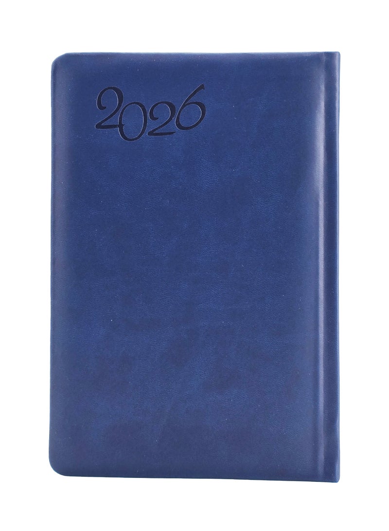 2026 Diary, A5 PU Leather, Daily Planner - Navy Blue - Image 1