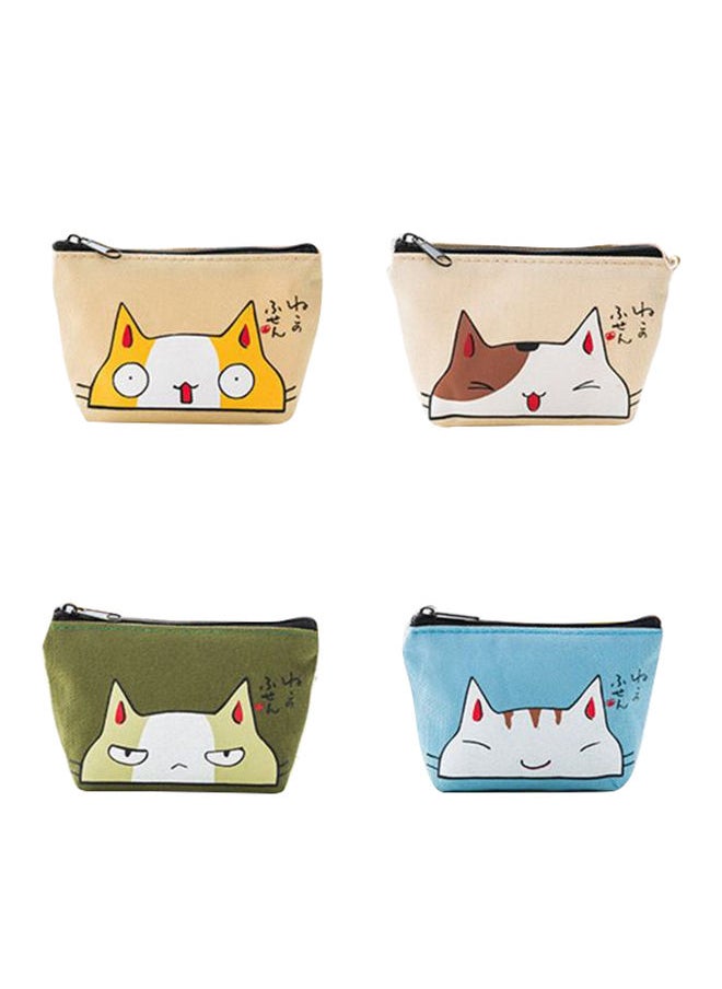 NIBEMINENT Cute Cat Coin Purse Blue/White  - Image 1