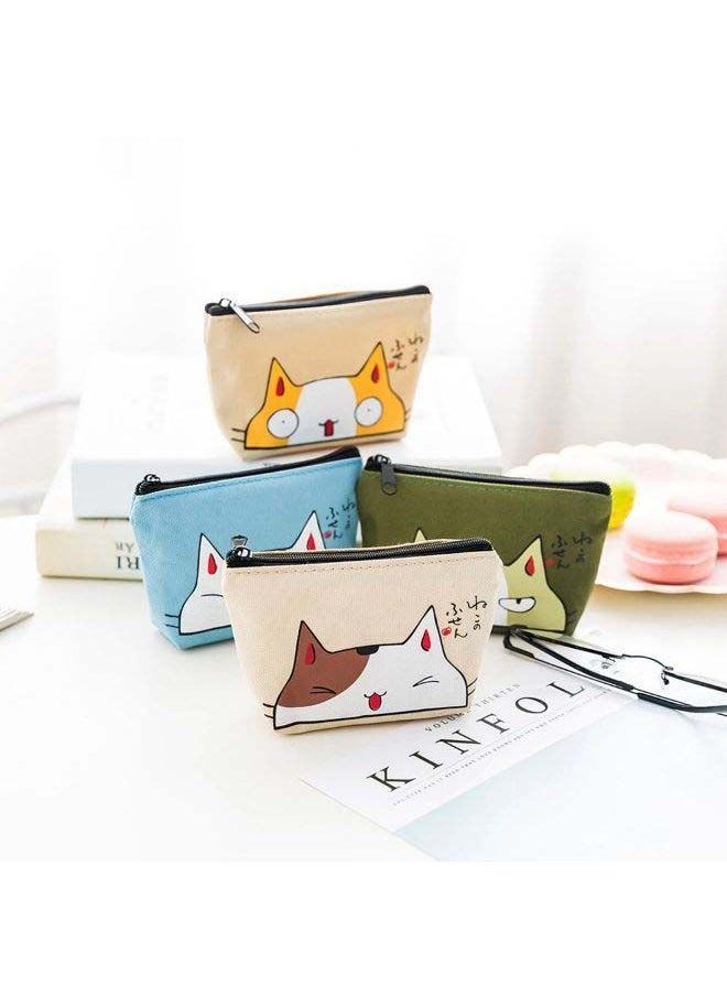 NIBEMINENT Cute Cat Coin Purse Blue/White  - Image 2
