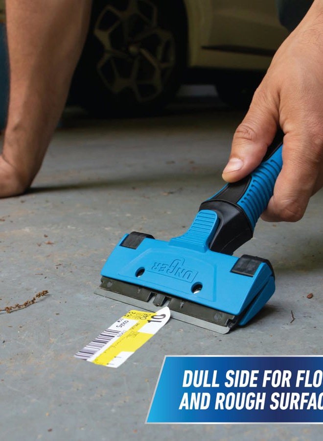 Unger Professional 4" All-Purpose Scraper - Window, Glass, and Floor Scraper, Adhesive Removal, Gum, Stickers, Paint Removal, Dual-Sided Blade - Image 2