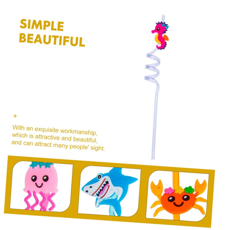 24 Ocean World Cartoon Decorative Drinking Straws For Cups Mugs Party Beverage - Image 3