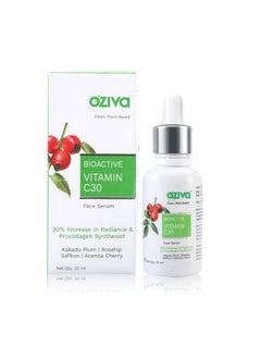 OZiva Vitamin C30 Face Serum For Men & Women ; With Pure Bioactive Vitamin C ; All Skin Types ; Contains Saffron Kakadu Plum & Rosehip ; Skin Radiance & Pigmentation Removal Serum 30 Ml  - Image 2