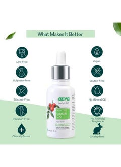 OZiva Vitamin C30 Face Serum For Men & Women ; With Pure Bioactive Vitamin C ; All Skin Types ; Contains Saffron Kakadu Plum & Rosehip ; Skin Radiance & Pigmentation Removal Serum 30 Ml  - Image 5