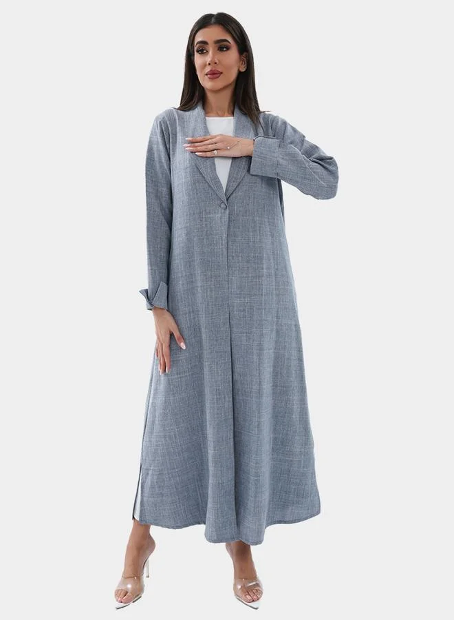 إلينا من دي ستايل عباية A-Line ميلانج بياقة من Elena by DStyle Label مع تفاصيل أزرار