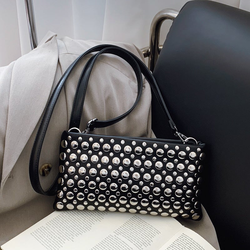 Fashion Handbags For Women Casual Crossbody Bag Personalized Trendy Cool Polka Dot Rivet Armpit Bag - Image 3
