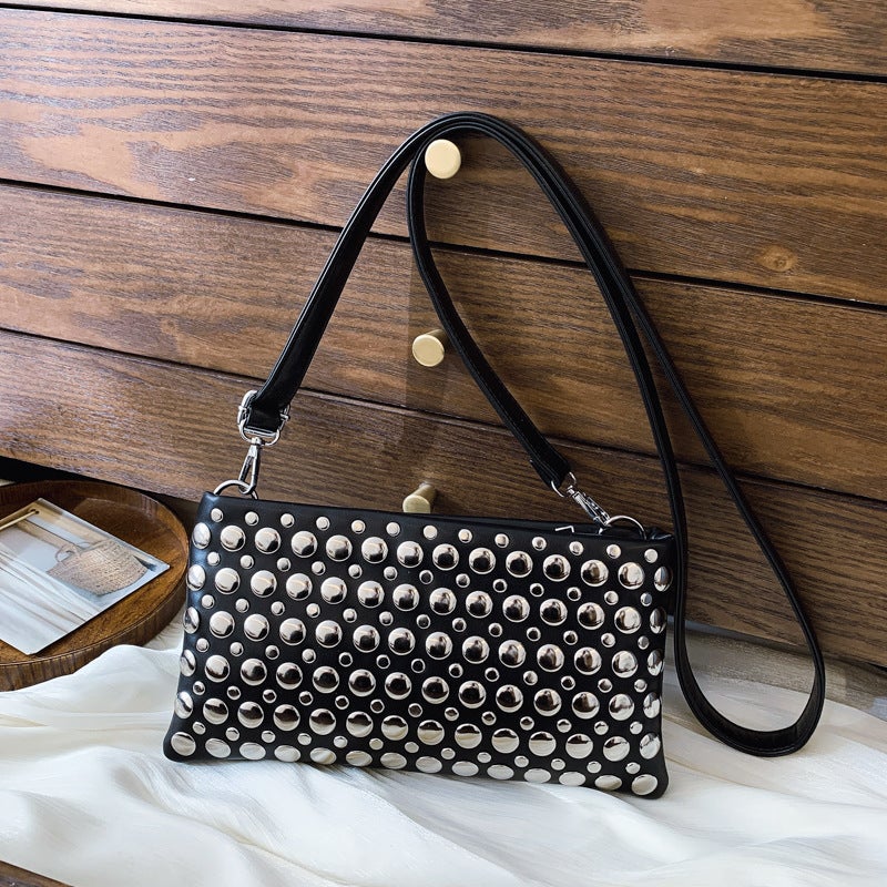 Fashion Handbags For Women Casual Crossbody Bag Personalized Trendy Cool Polka Dot Rivet Armpit Bag - Image 2