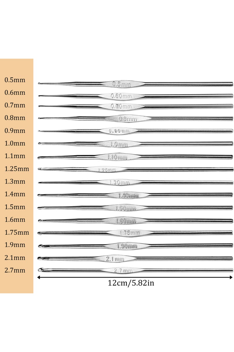 erorex 16Size Crochet Hooks Set Knitting Needles Set Crochet For Sweater Knitting Kit Single Head Croche... - Image 2