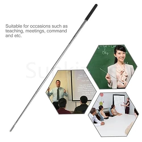 Sunkizzrs® Telescopic Teachers Pointer,Teaching Pointer,Hand Pointer Extendable Telescopic Retractable Pointer Handheld Presenter Classroom Whiteboard Pointer (Black) - Image 4