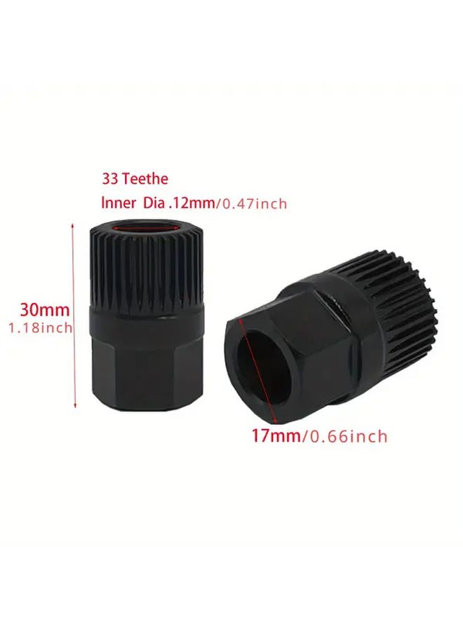 Black 33 Tooth Alternator Pulley Removal Tool For Automotive Repair - Image 2