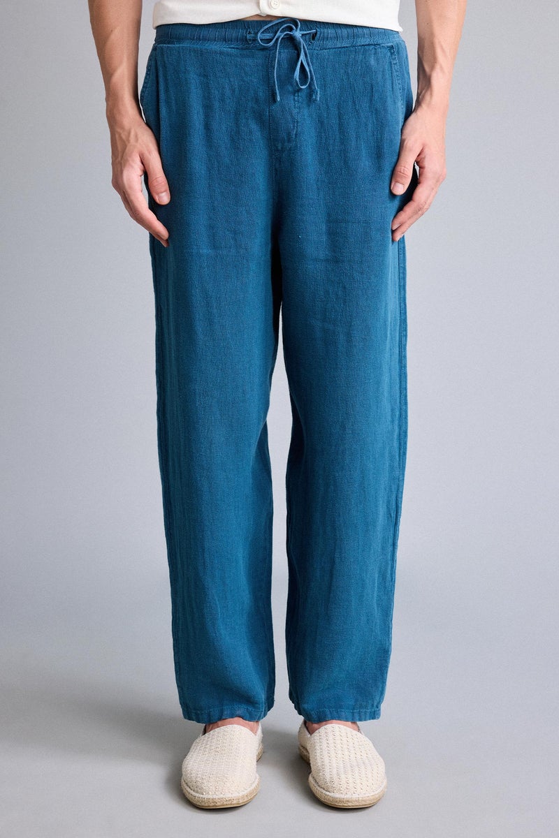 DeFacto Blue Man Wide Leg Trousers Casual - Image 4