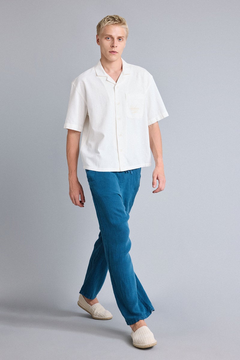 DeFacto Blue Man Wide Leg Trousers Casual - Image 1