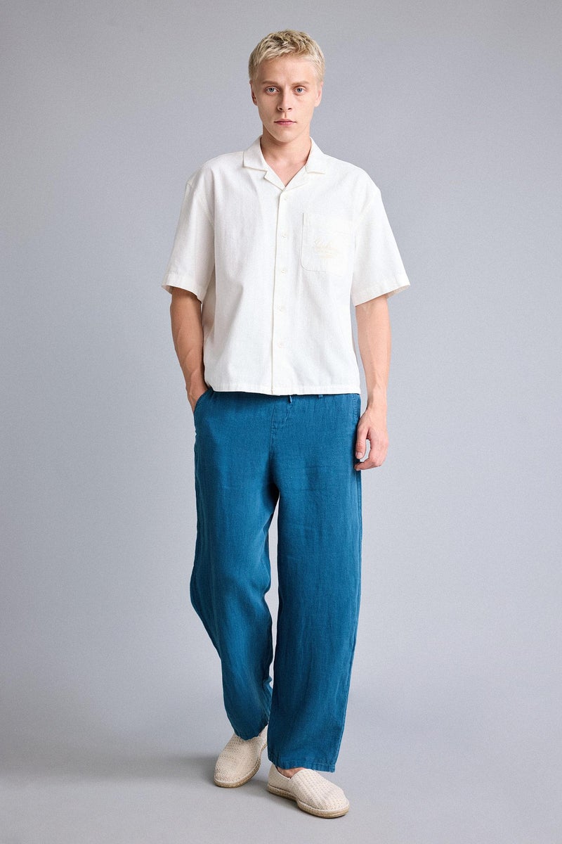 DeFacto Blue Man Wide Leg Trousers Casual - Image 3