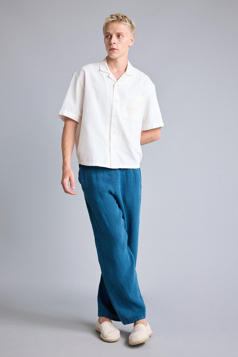 DeFacto Blue Man Wide Leg Trousers Casual - Image 2